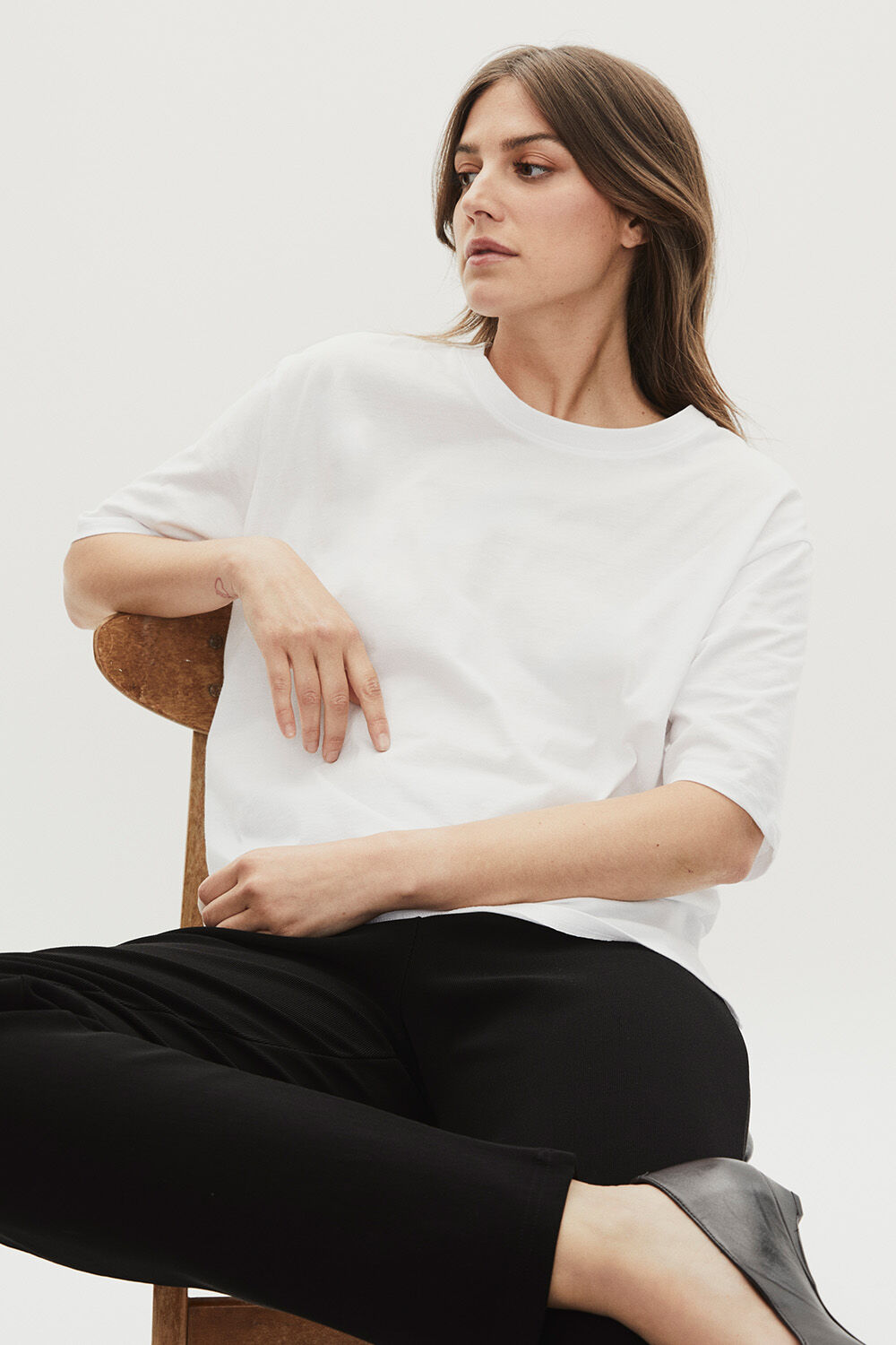 Doreann JERSEY Top - White, Priam JERSEY Trousers - Black