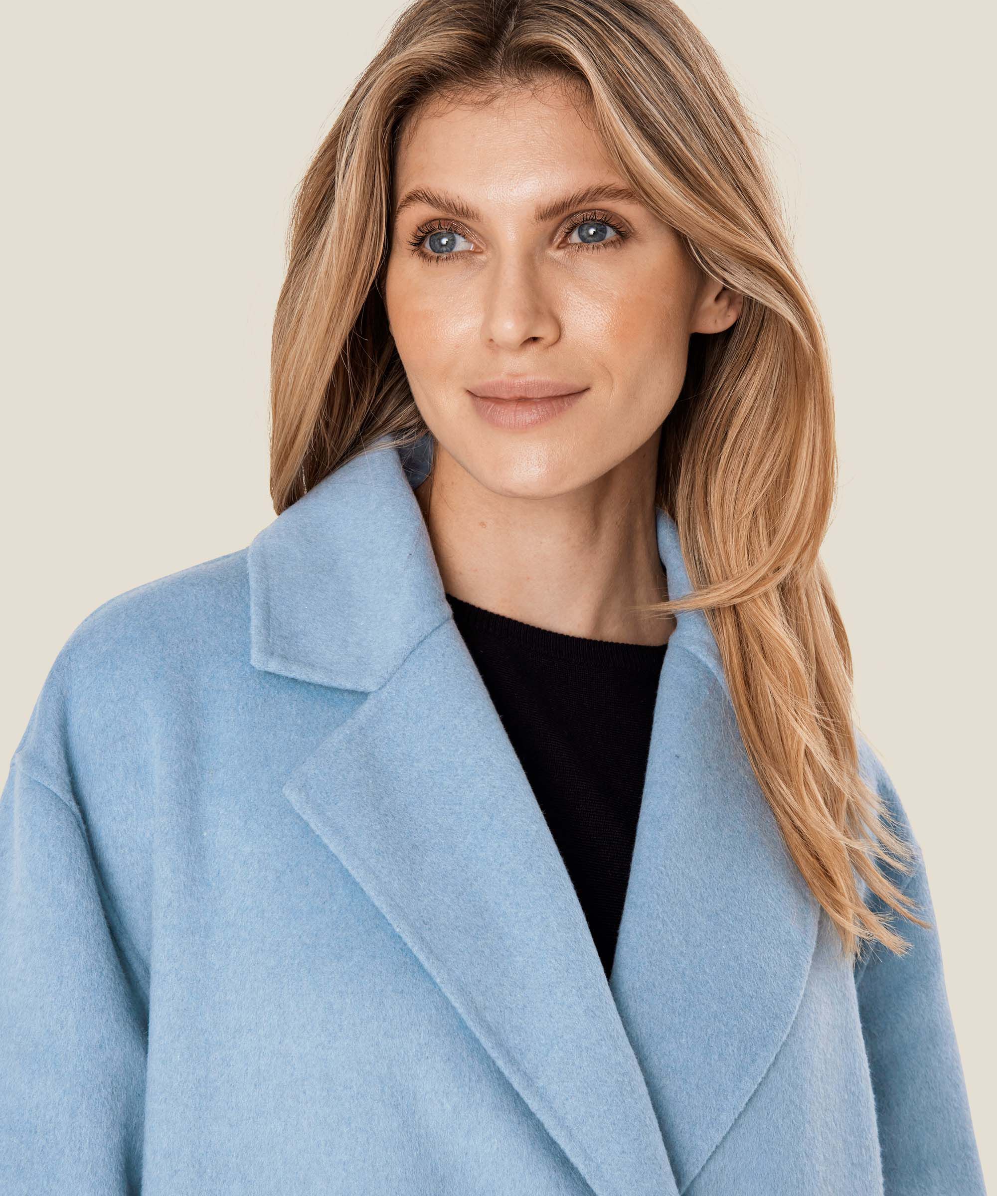 Tasha Wool Coat, Ashley Blue