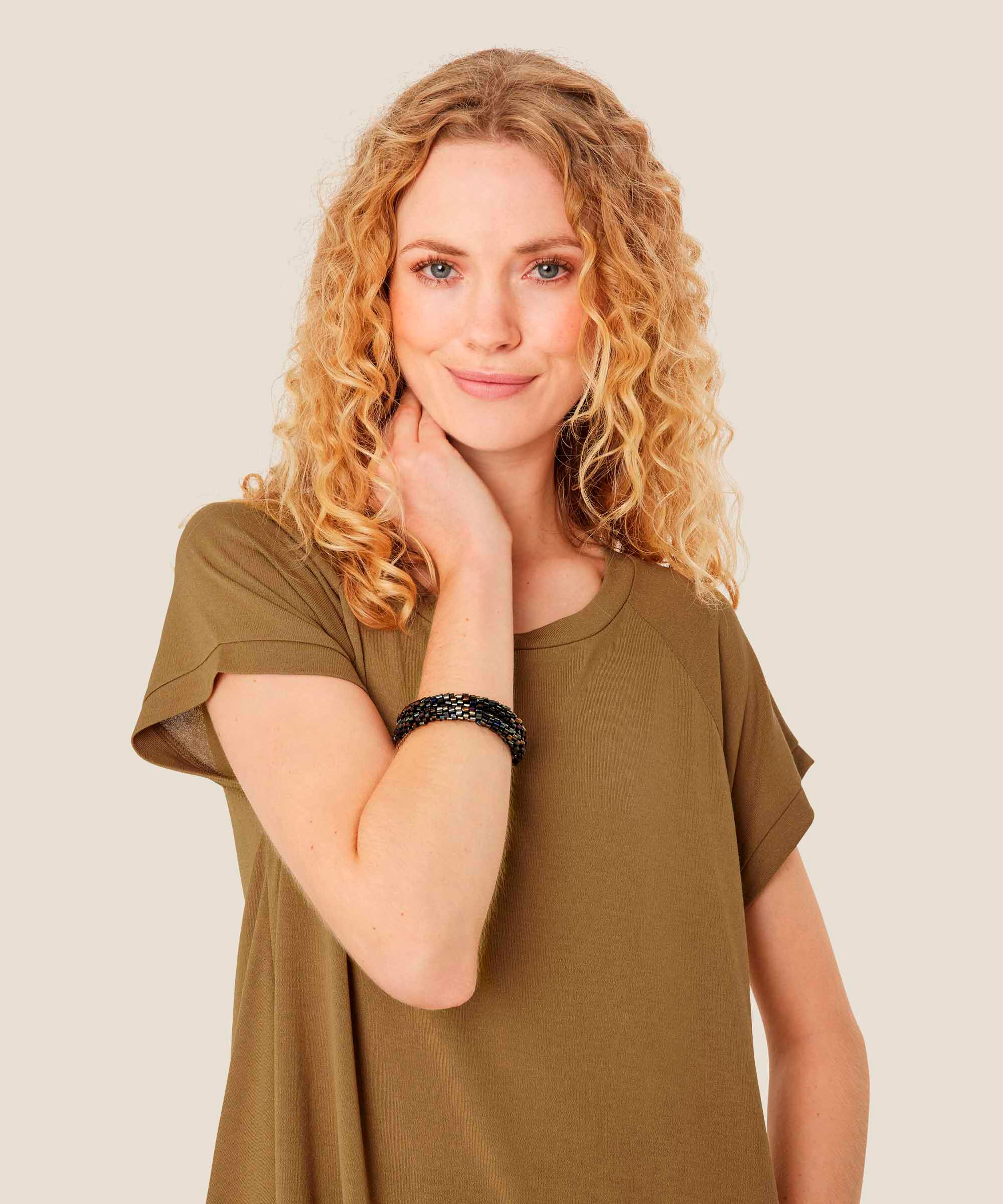 Galina JERSEY Tunic, Dull Gold