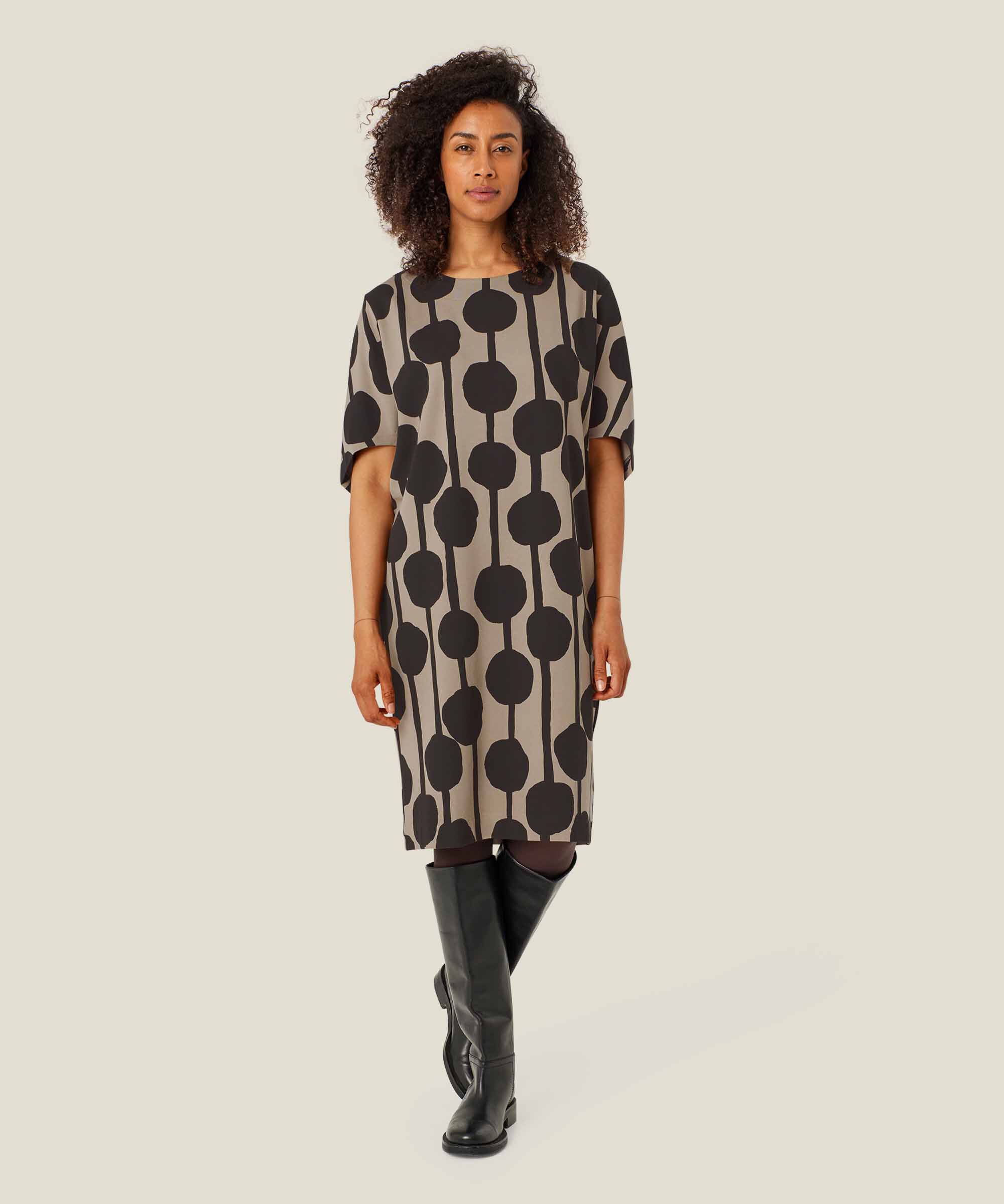 Nattie JERSEY Dress, Roast Cashew
