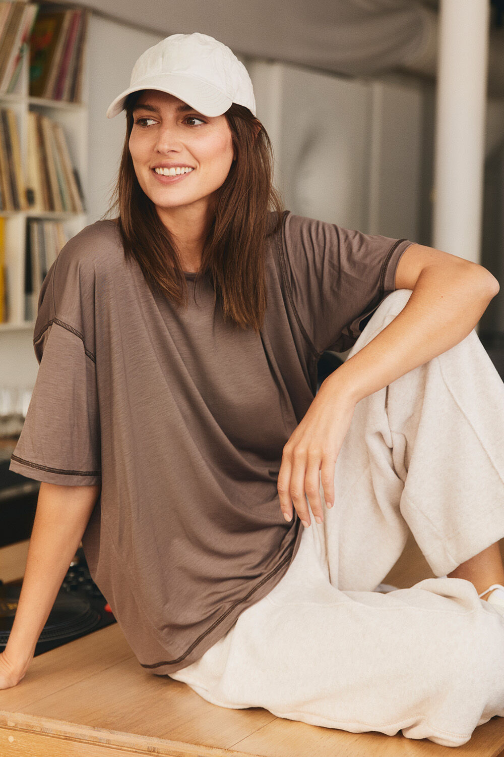 Dionea Jersey Top - Falcon, Peira Trousers - Beige melange