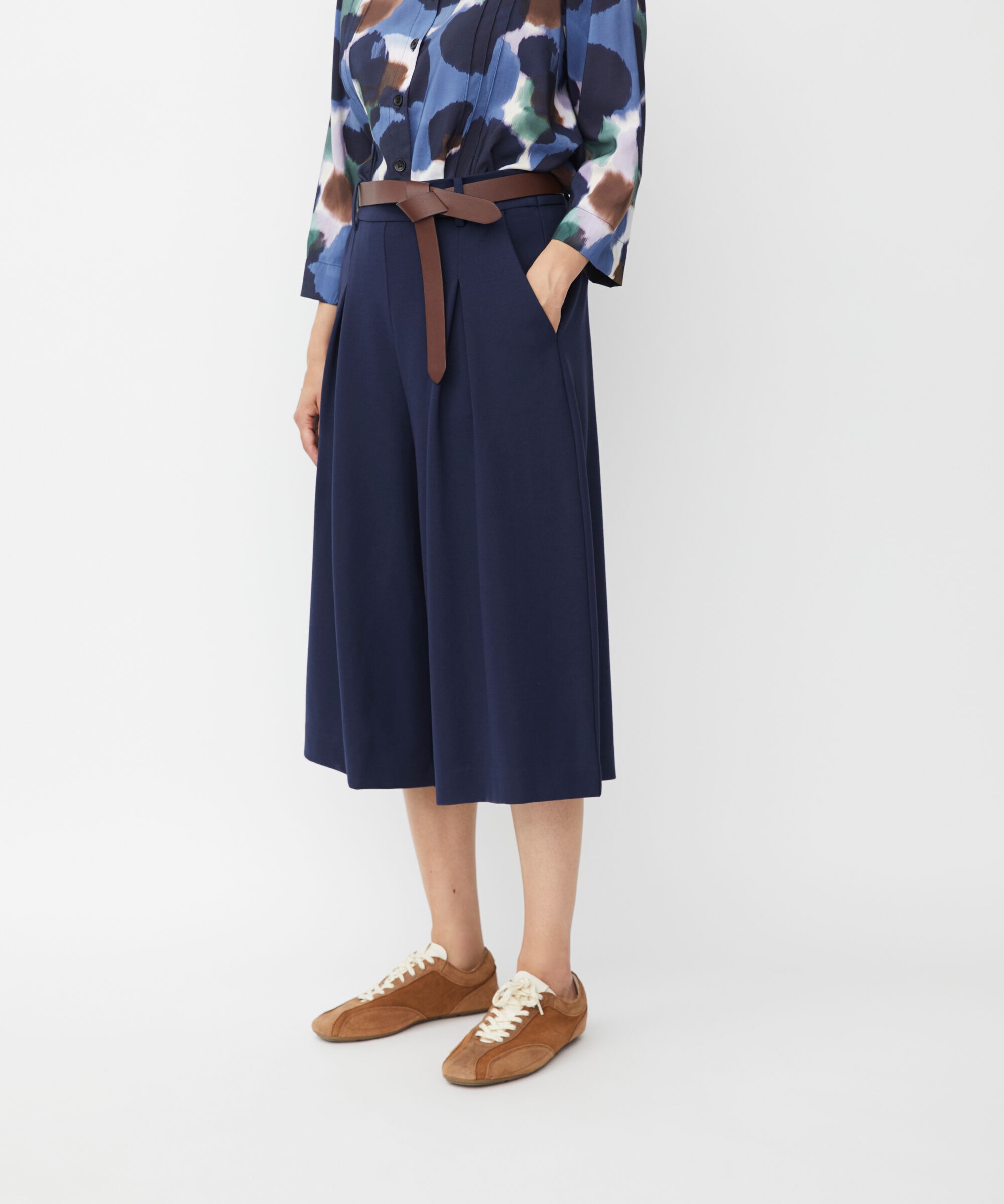 Parmona JERSEY Trousers, Navy Blazer