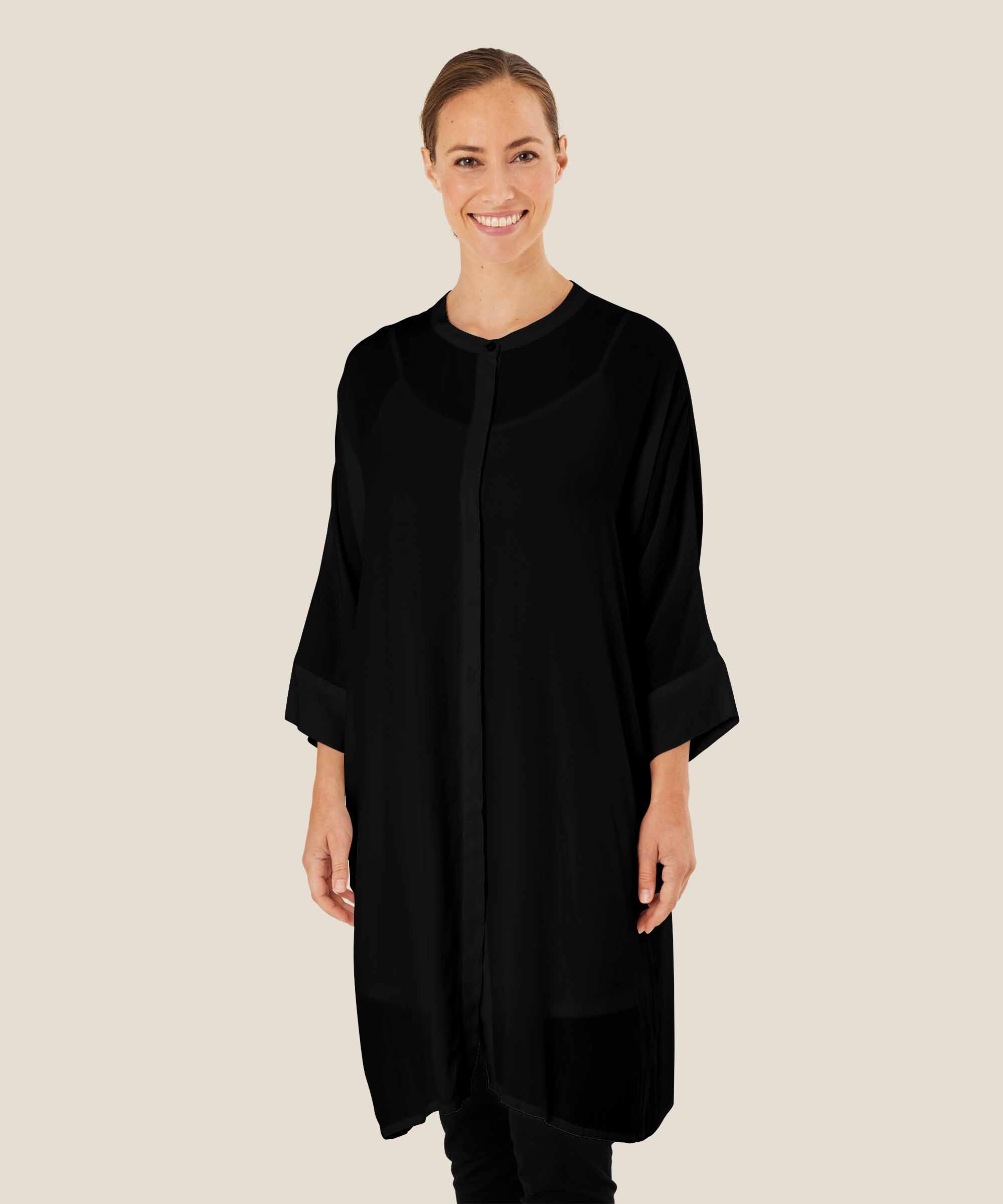 Iosetta Shirt Dress, Black