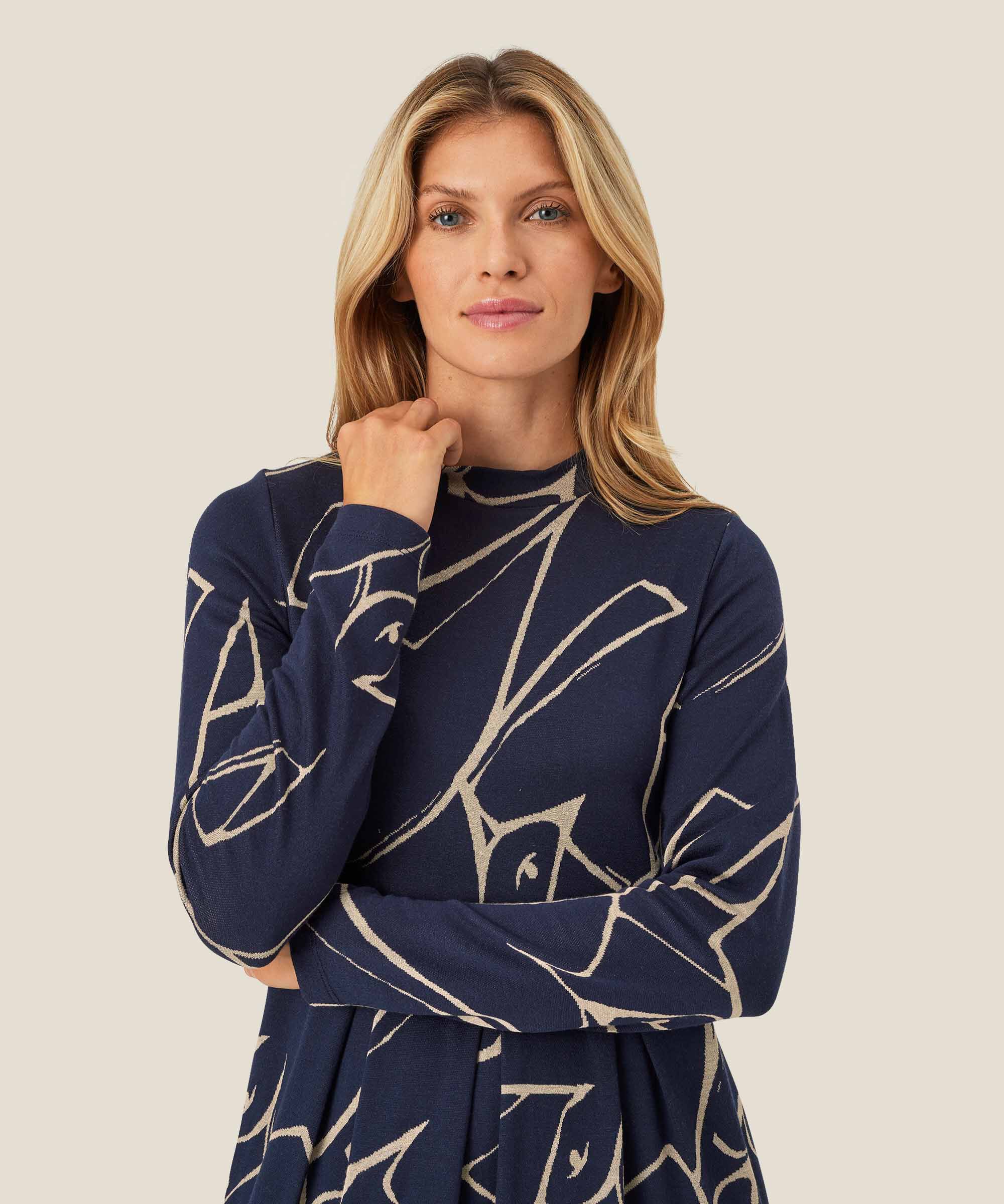 Nicolo JERSEY Dress, Navy Blazer