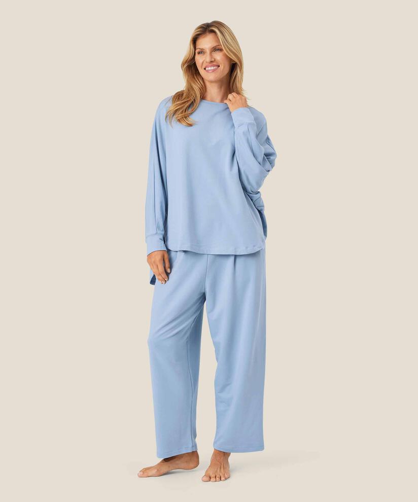 Dema Jersey Top, Blue Fog