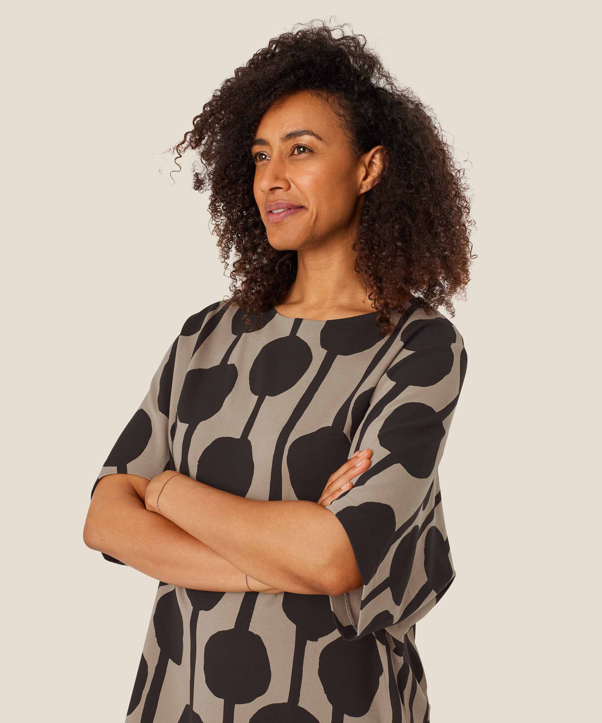 Nattie JERSEY Dress, Roast Cashew