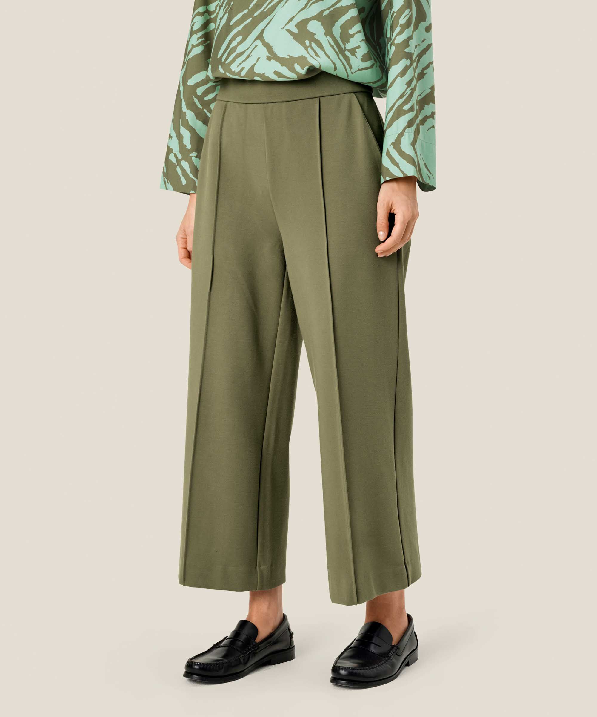 Piana JERSEY Trousers, D. Lichen Green