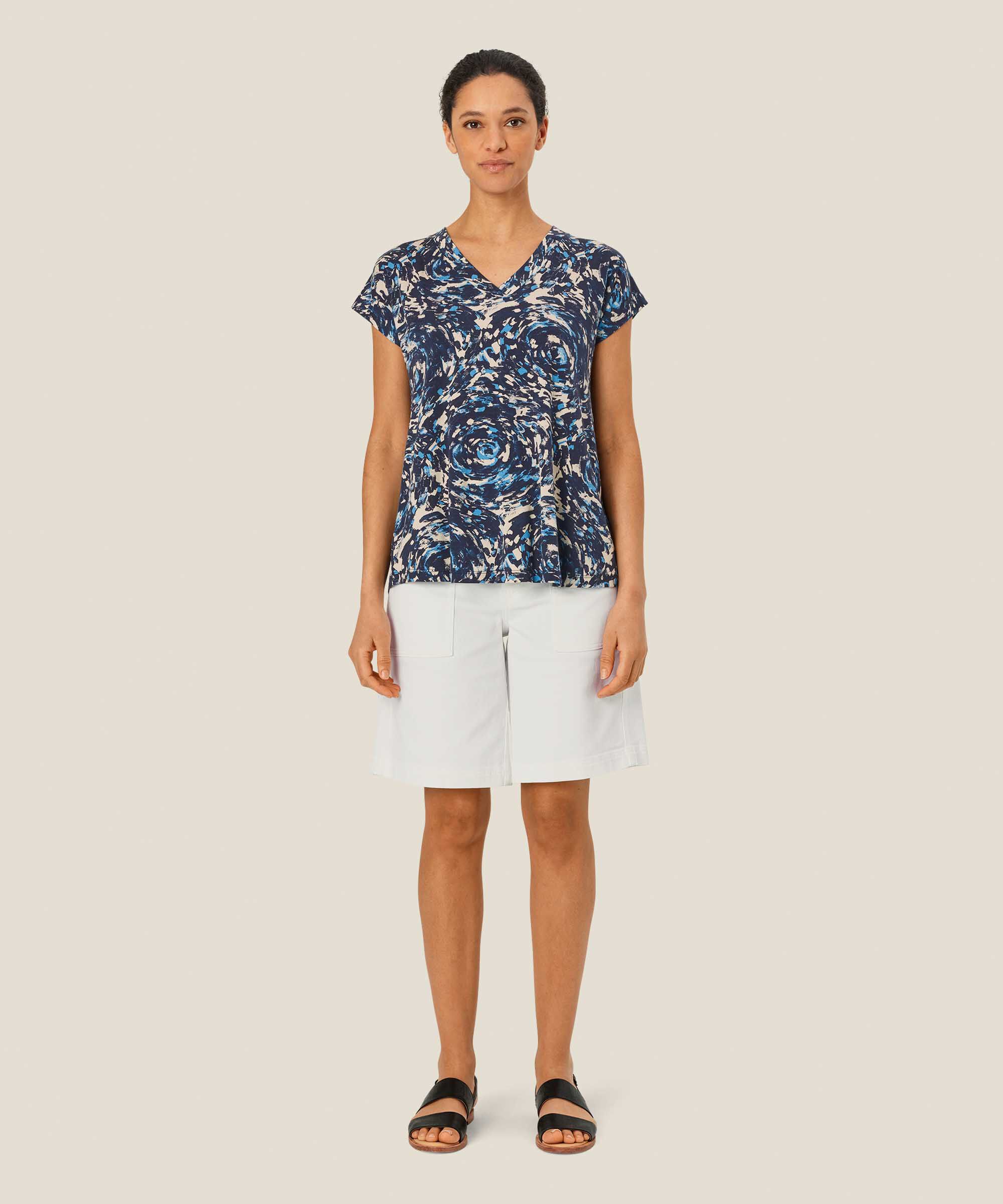 Pravaia Denim Shorts, White