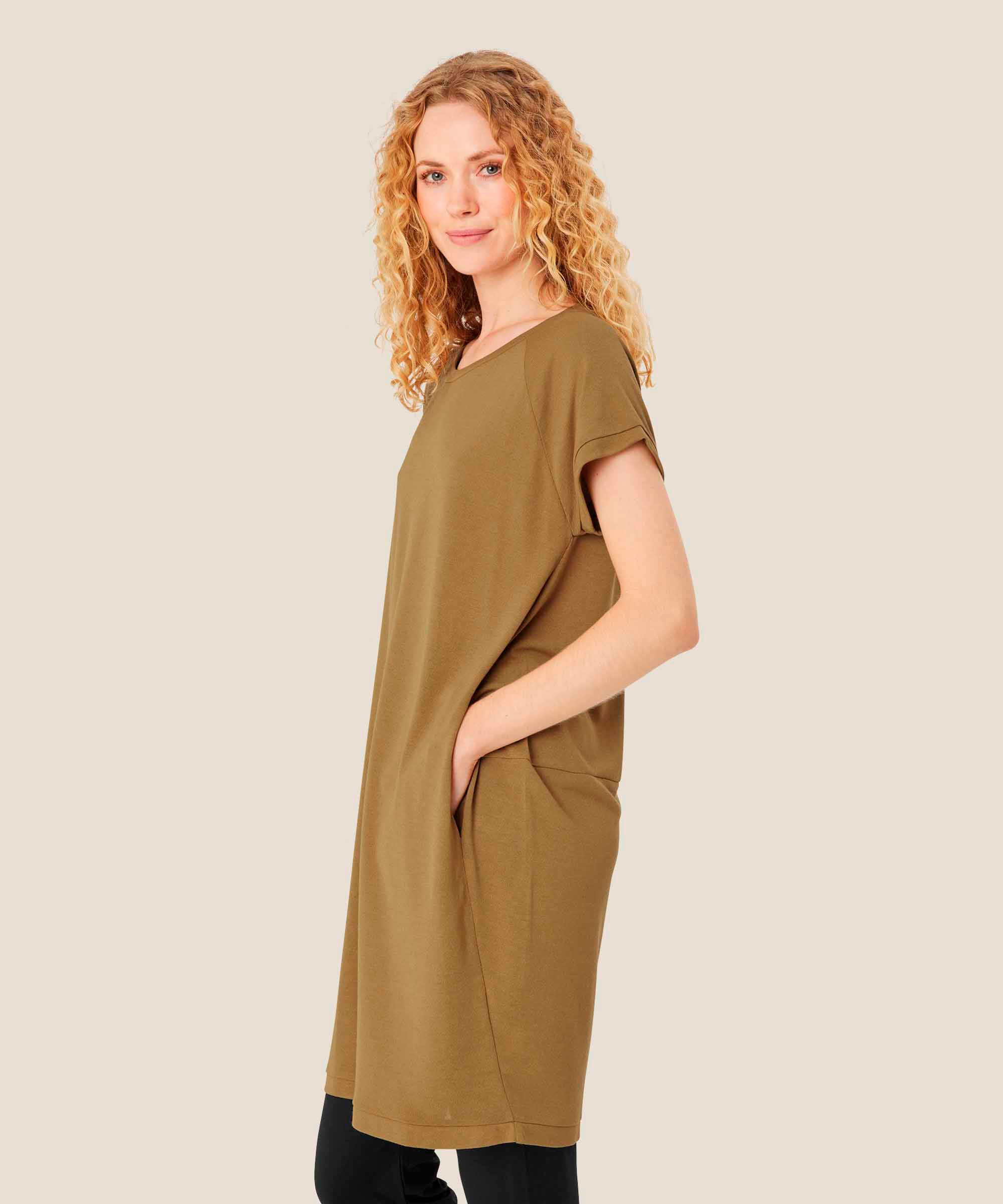 Galina JERSEY Tunic, Dull Gold