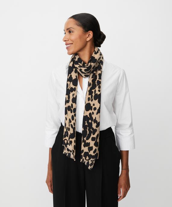 Aeloria Wool Scarf, Oxford Tan
