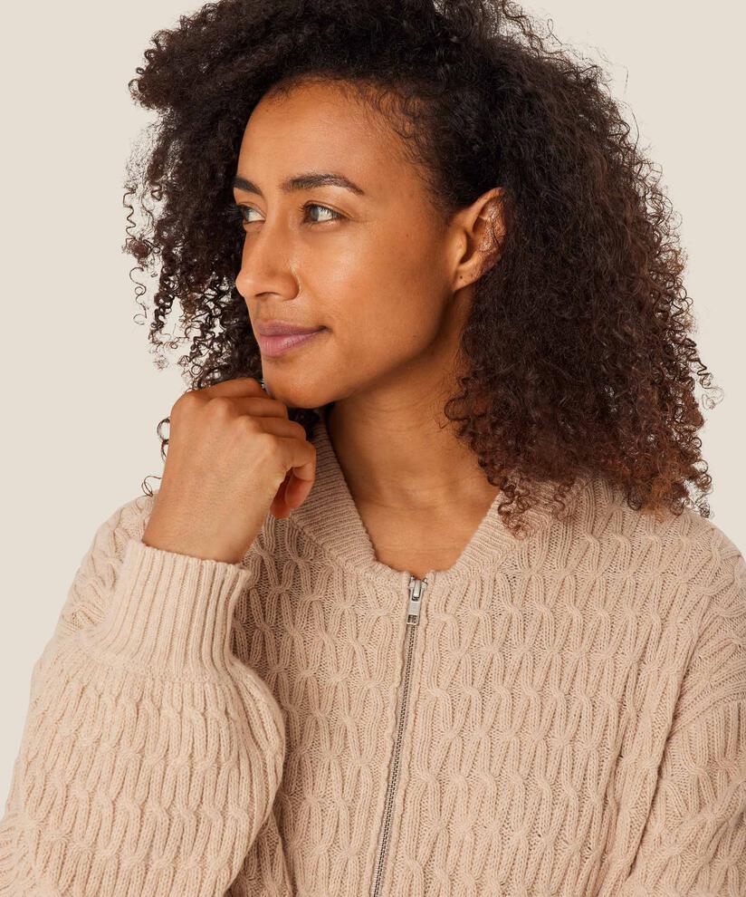 Lux Cardigan, L beige mel