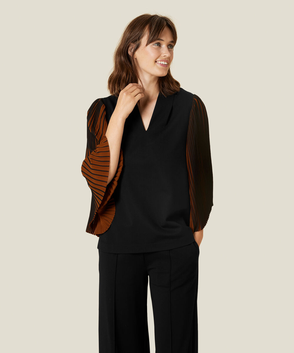 BIRGITTE JERSEY TOP, Black/Monk