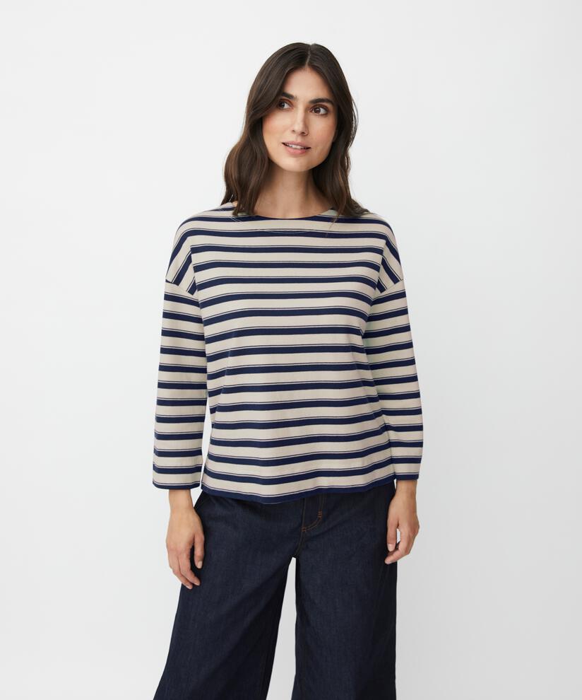 Beannie JERSEY Top, Navy Blazer
