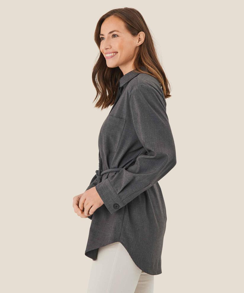 Idune Shirt Jacket, D. Grey mel.