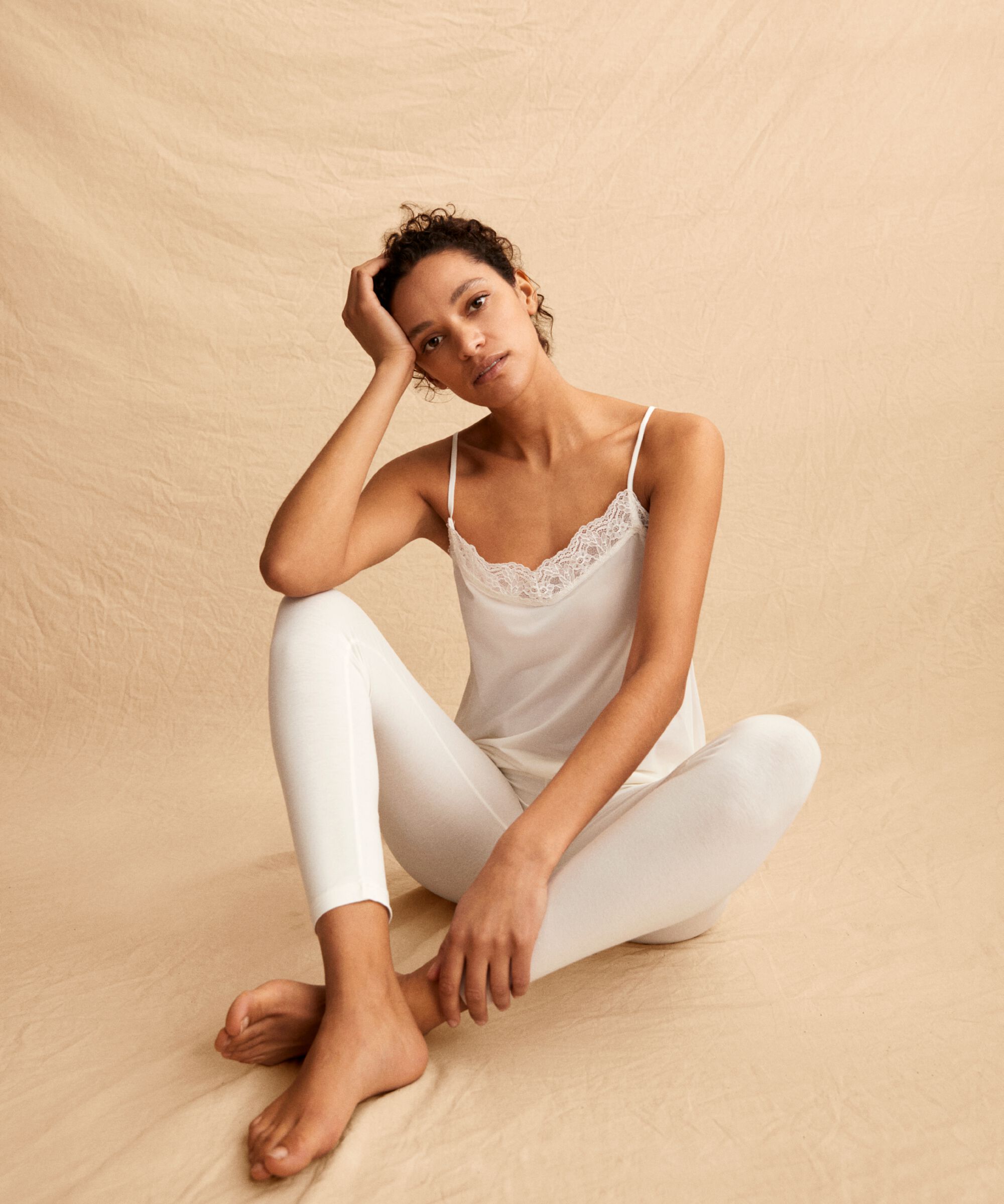 Pia JERSEY Leggings, Cream