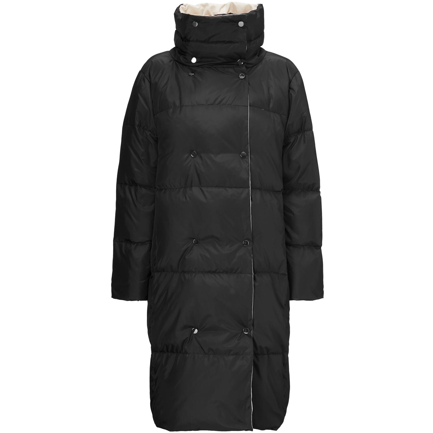TUSNA DOWN COAT, Black/Pumice