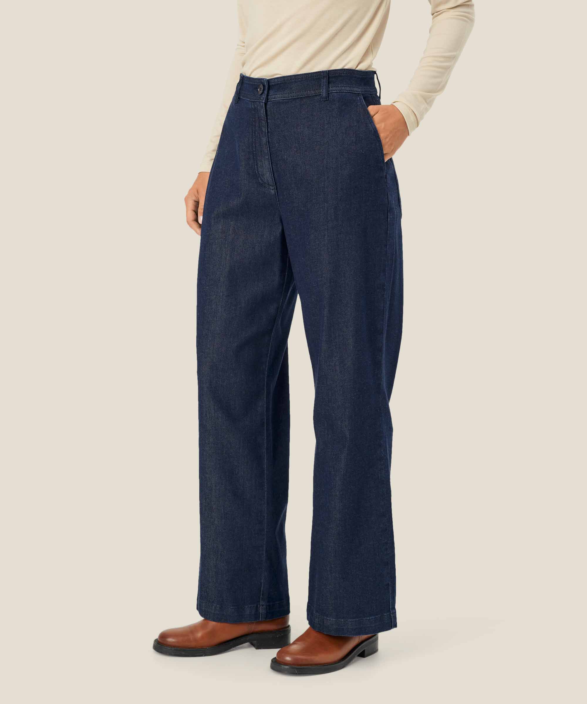 Ponita Denim Trousers, Dark Denim