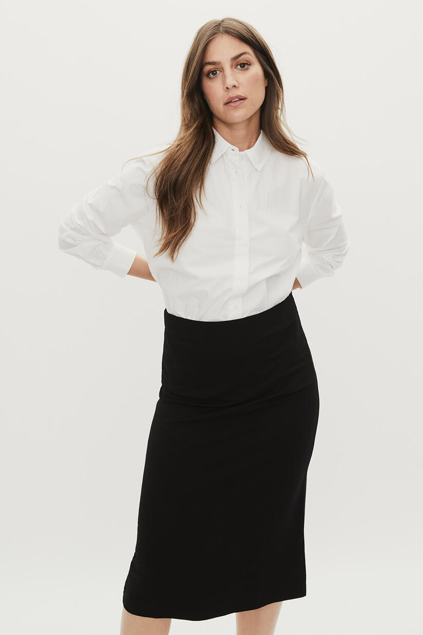 Seuloa JERSEY Skirt - Black, Imma Shirt - White