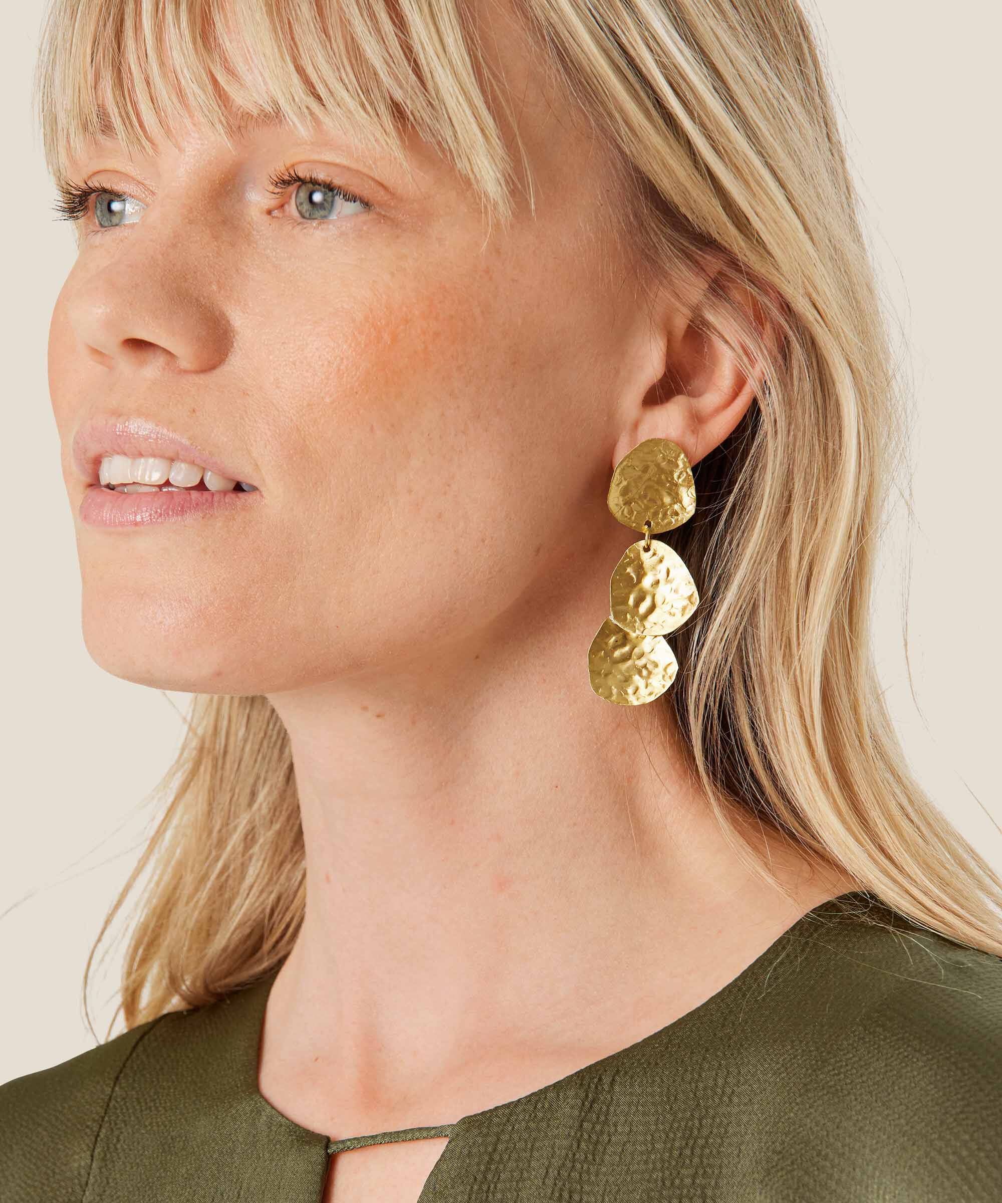 Reesel Earrings, Gold