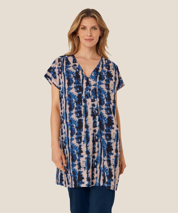 Golshan Tunic, Navy Peony
