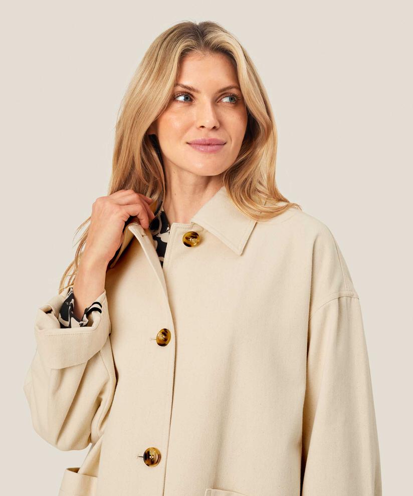 Teddie Coat, Oyster White