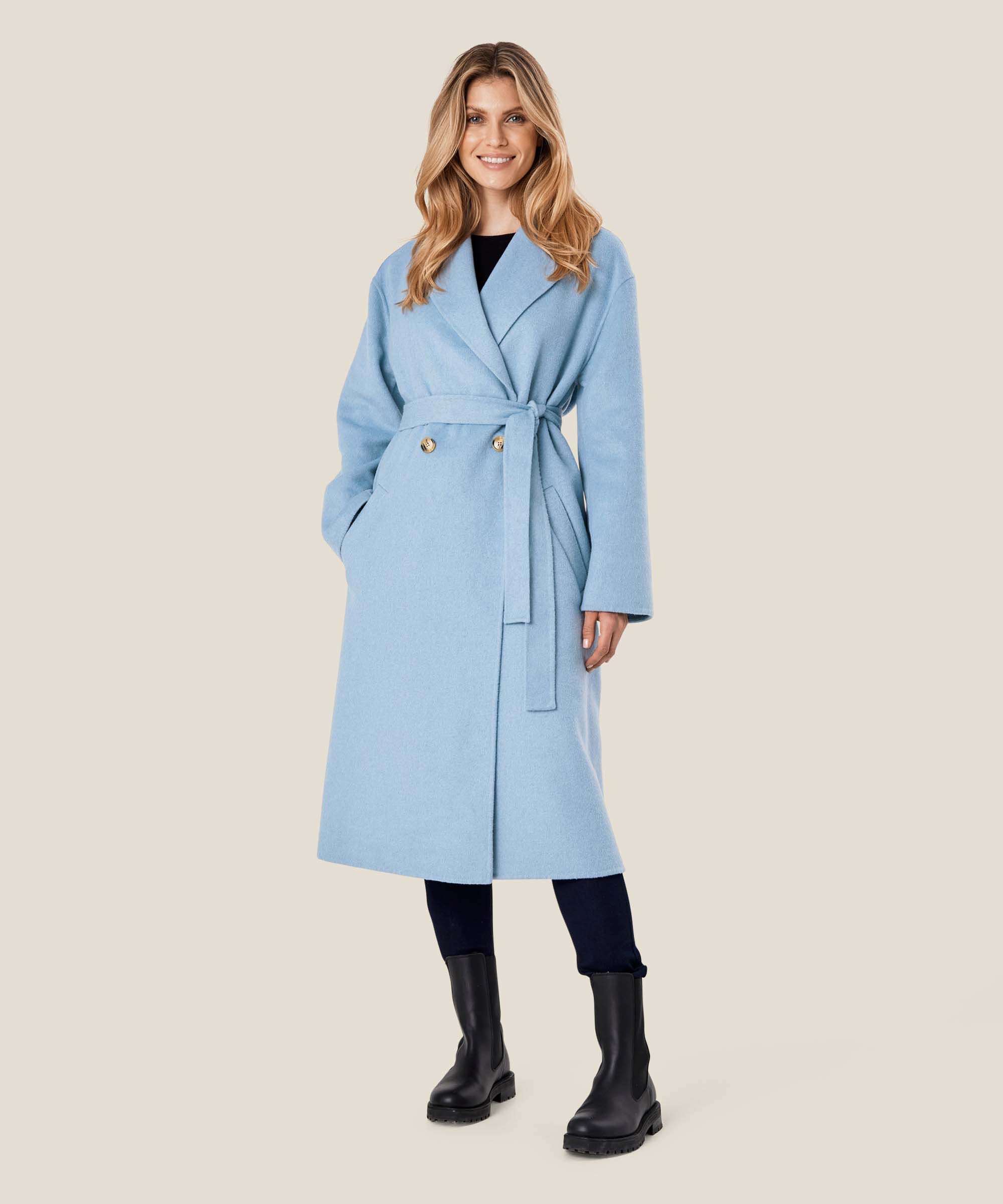 Tasha Wool Coat, Ashley Blue