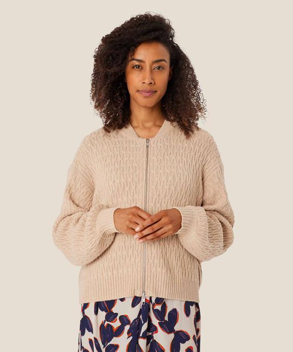 Lux Cardigan, L beige mel