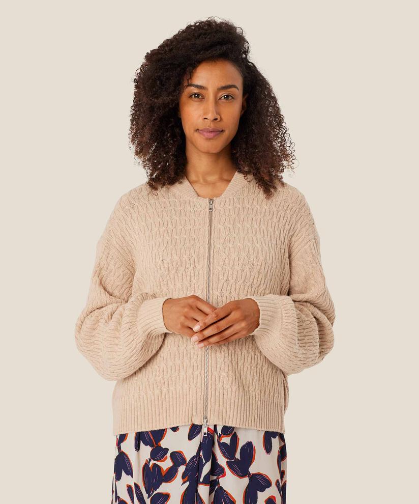 Lux Cardigan, L beige mel