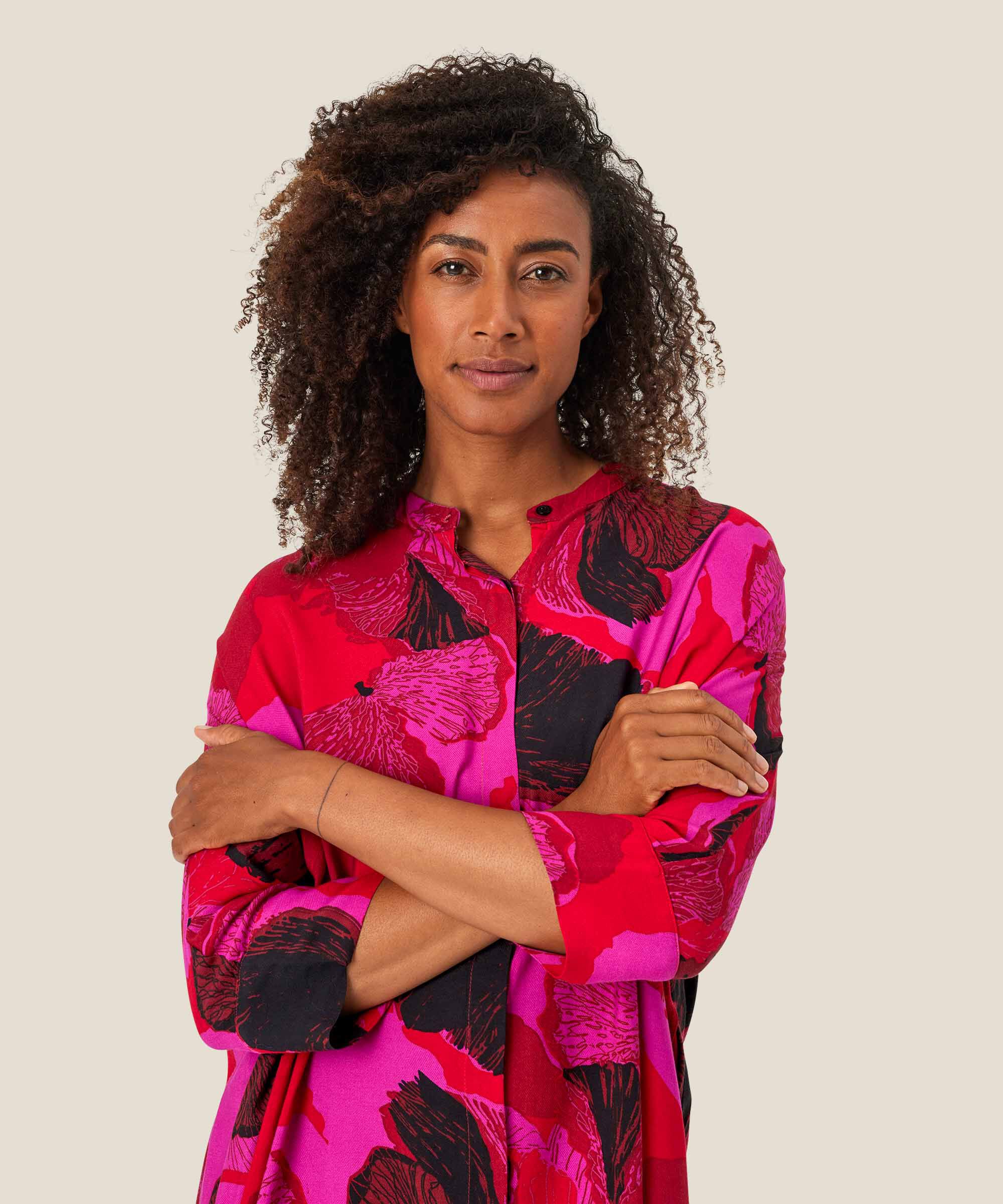 Iosetta Shirt Dress, Haute Red