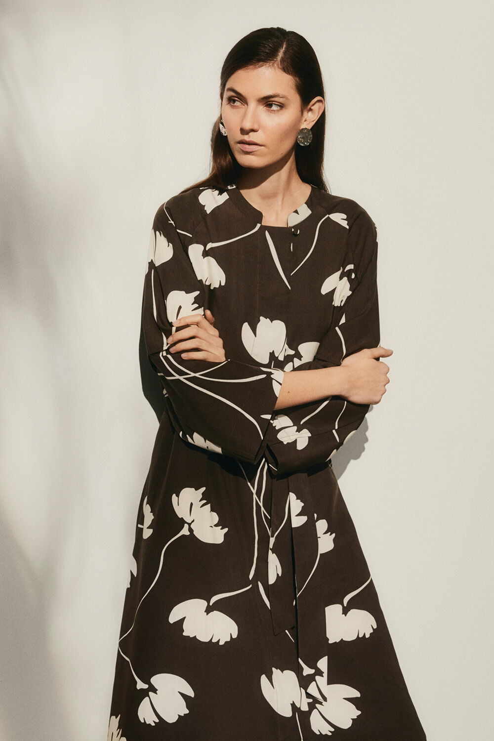 Reynira Earrings - Silver, Noralisse Shirt Dress - Slate Black