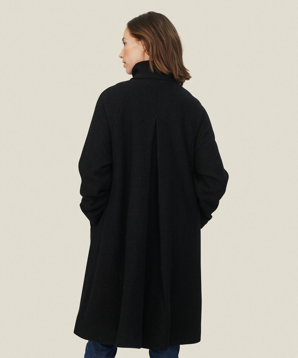 TESSA WOOL COAT, Black