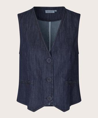 Julesa Denim Waistcoat, Dark Denim