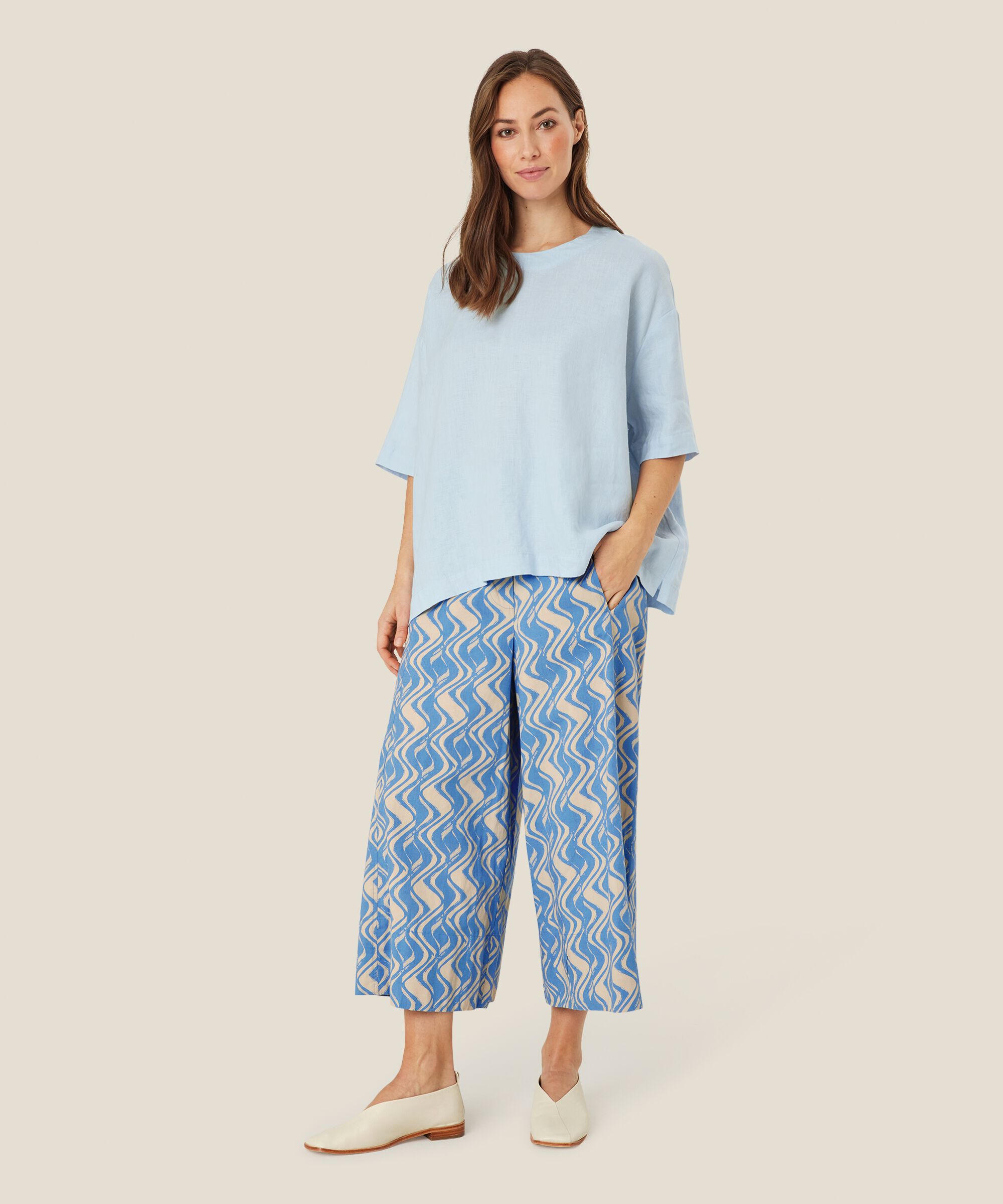 Portia Trousers, Blue Bonnet