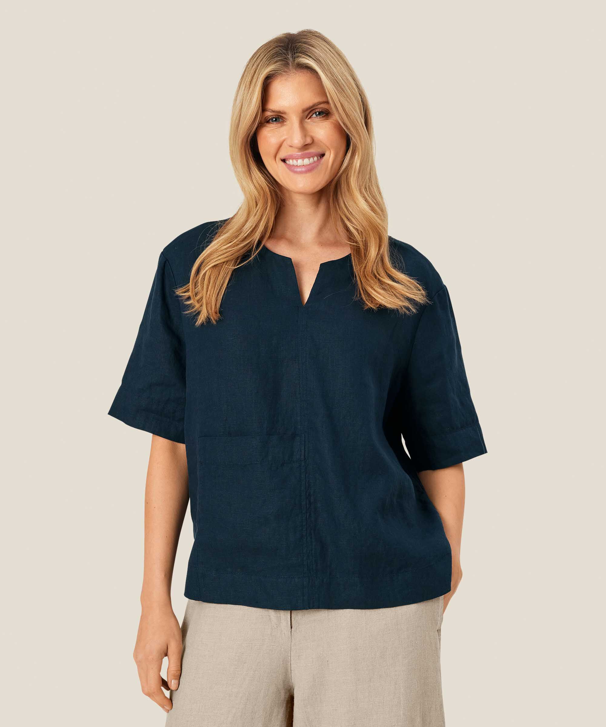 Dolorea Blouse, Navy