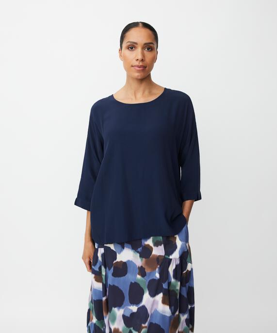 Becca Blouse, Navy Blazer