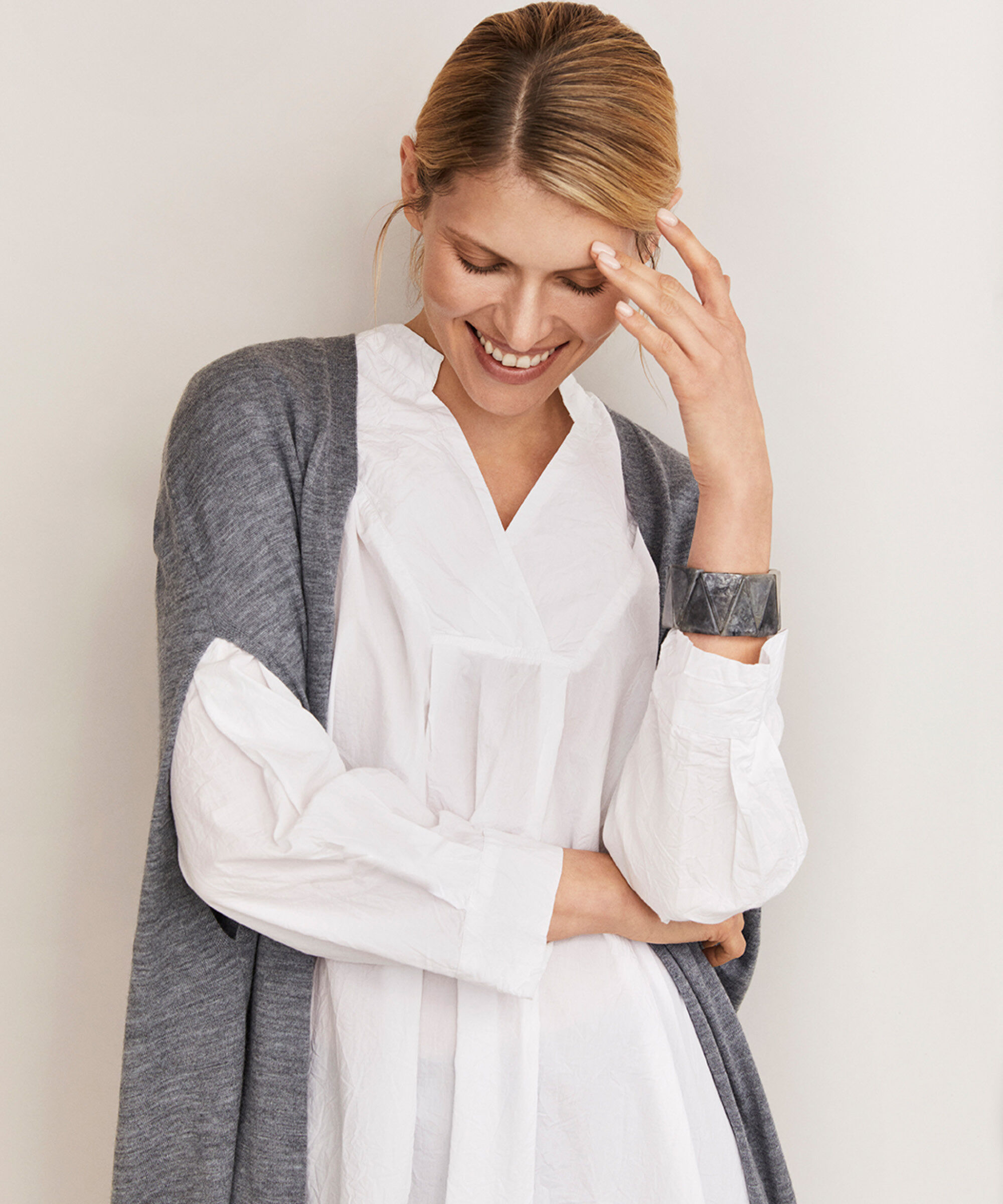 LILLYE CARDIGAN, M. Grey mel.