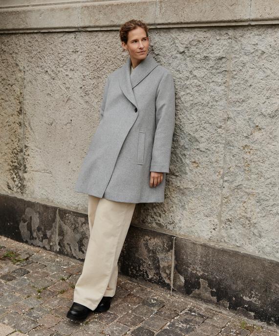 Tatena Wool Coat, M. Grey mel.