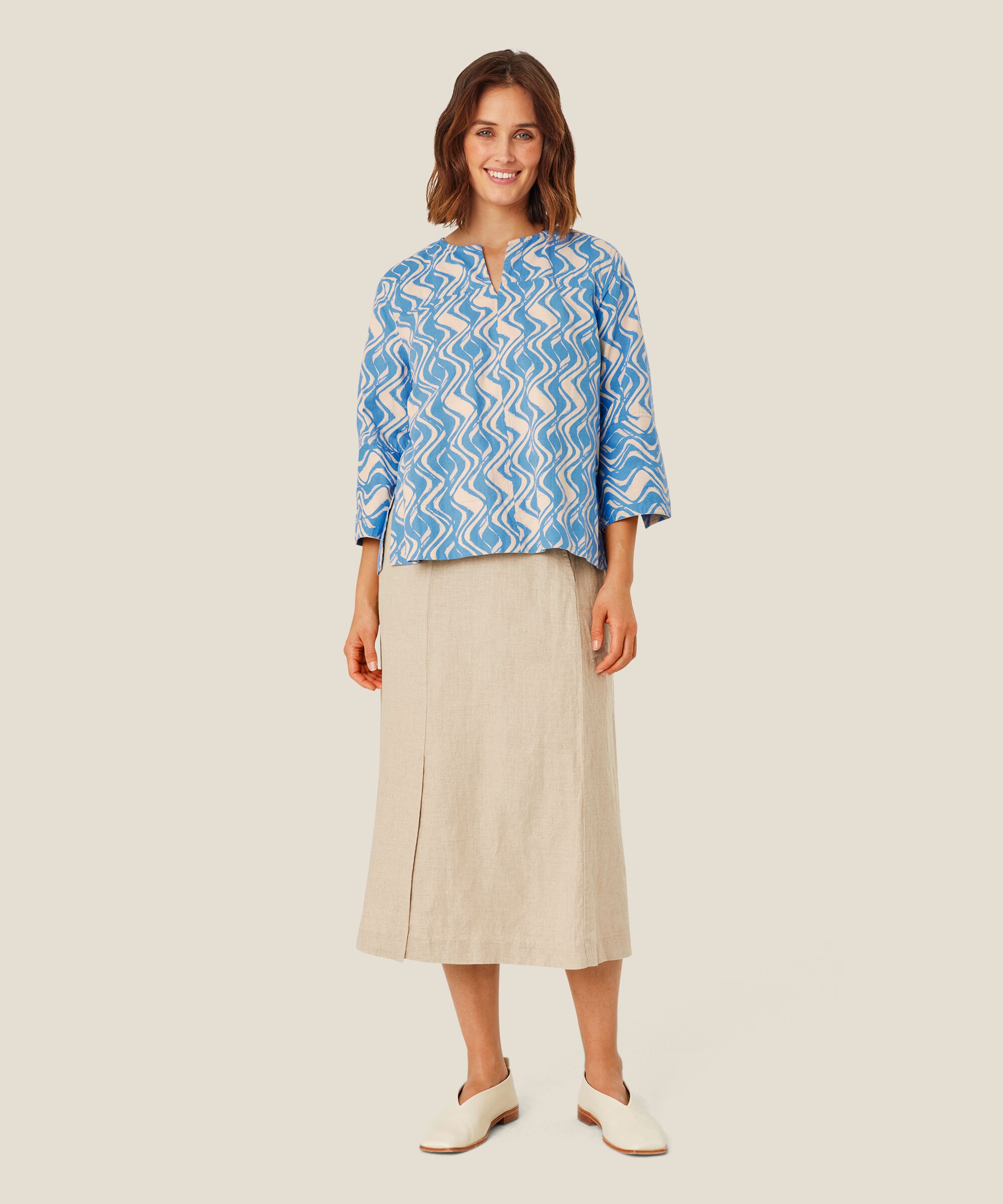 Deirdra Blouse, Blue Bonnet