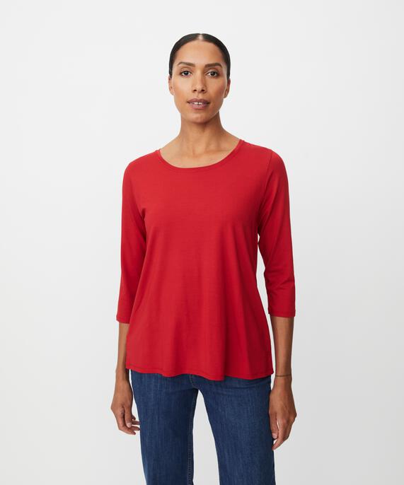 Cecille JERSEY Top, Scarlet Sage