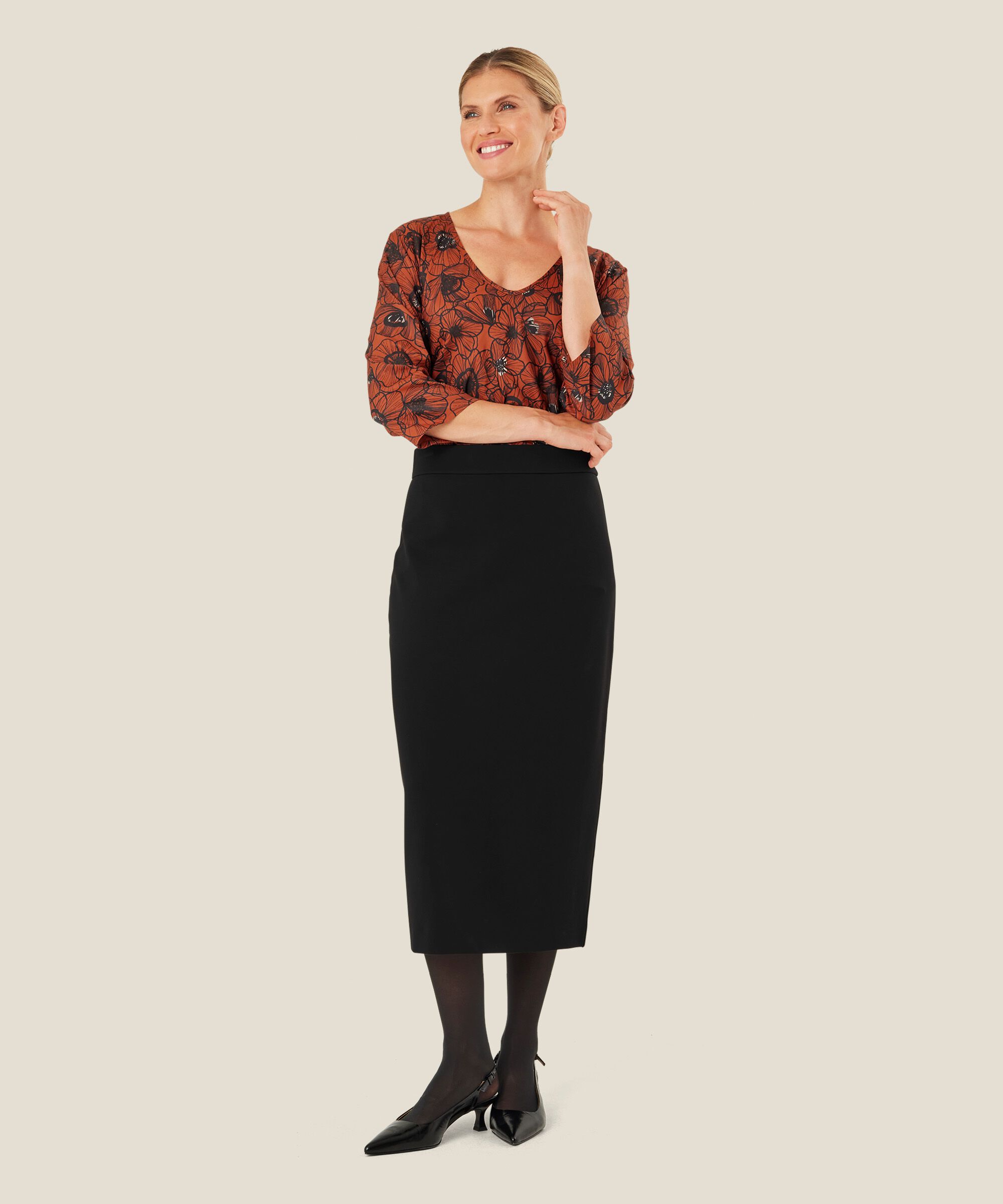 Stephanie JERSEY Skirt, Black