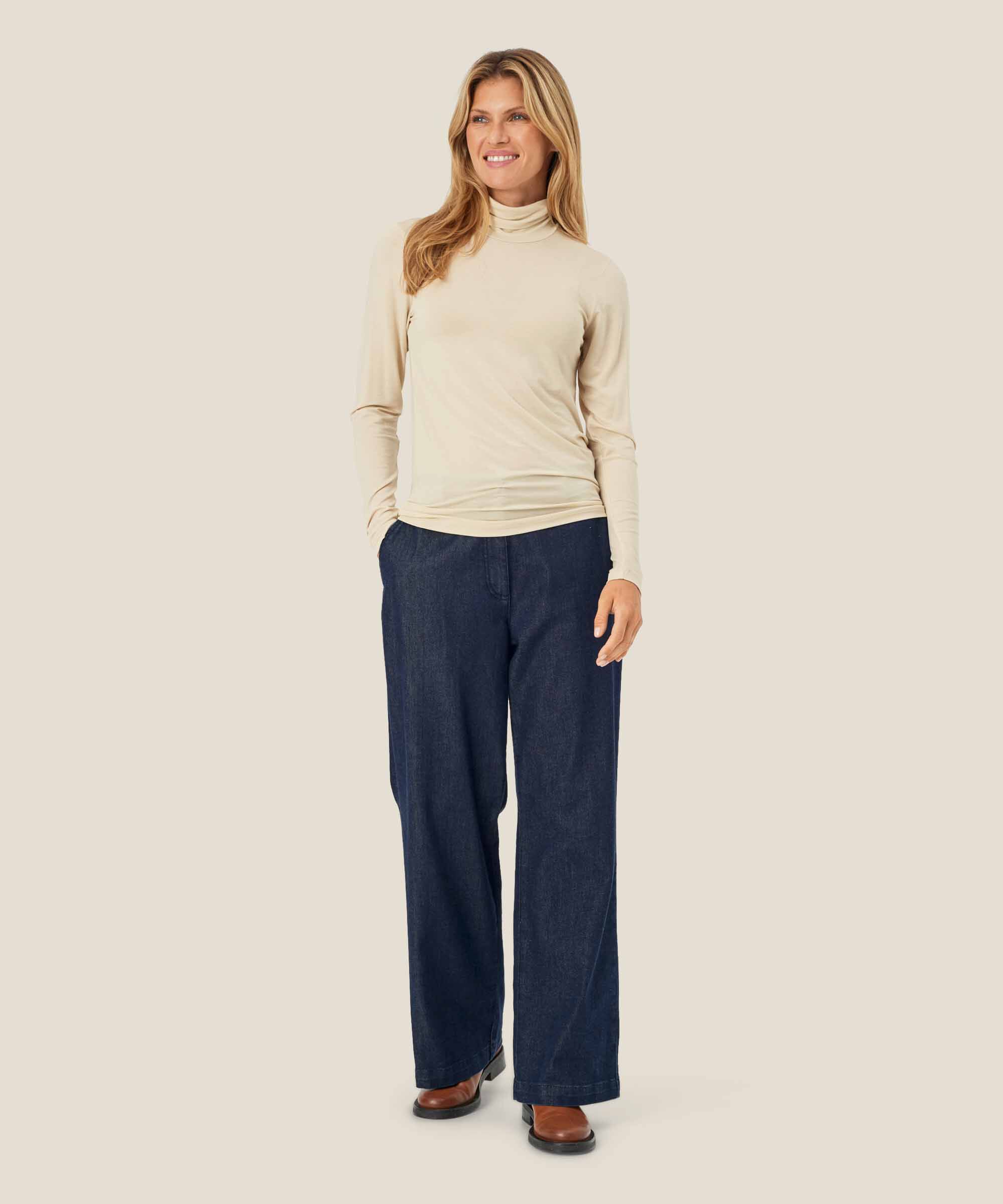 Ponita Denim Trousers, Dark Denim