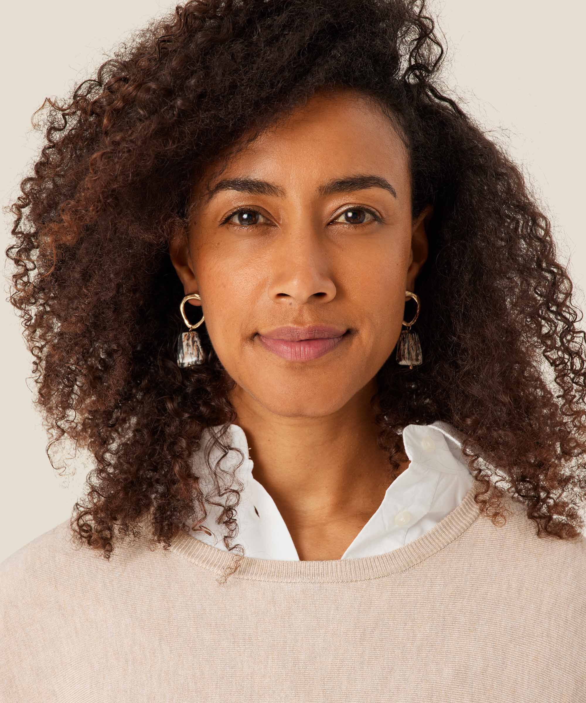 Remi Earrings, Coffee Bean