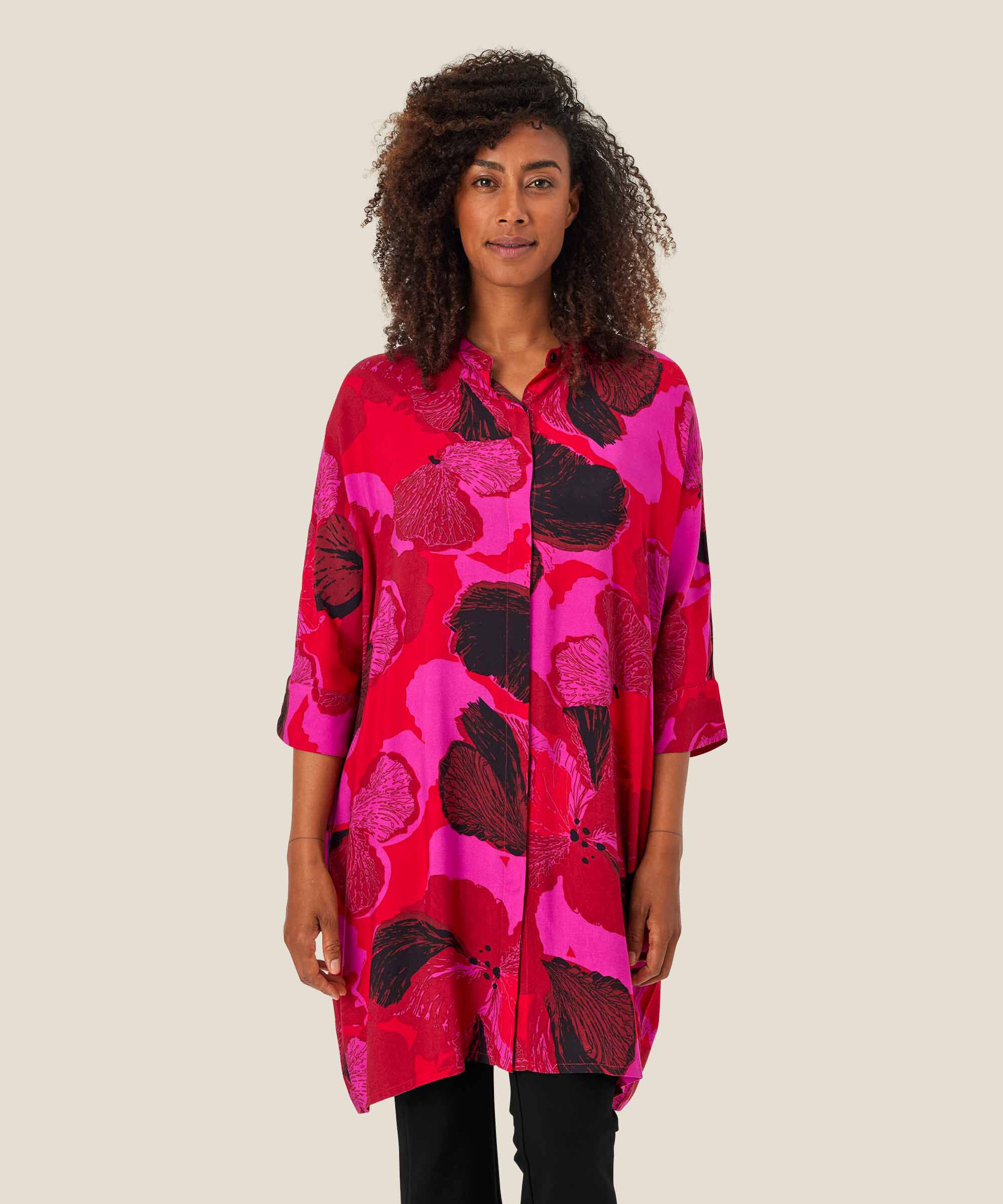 Iosetta Shirt Dress, Haute Red